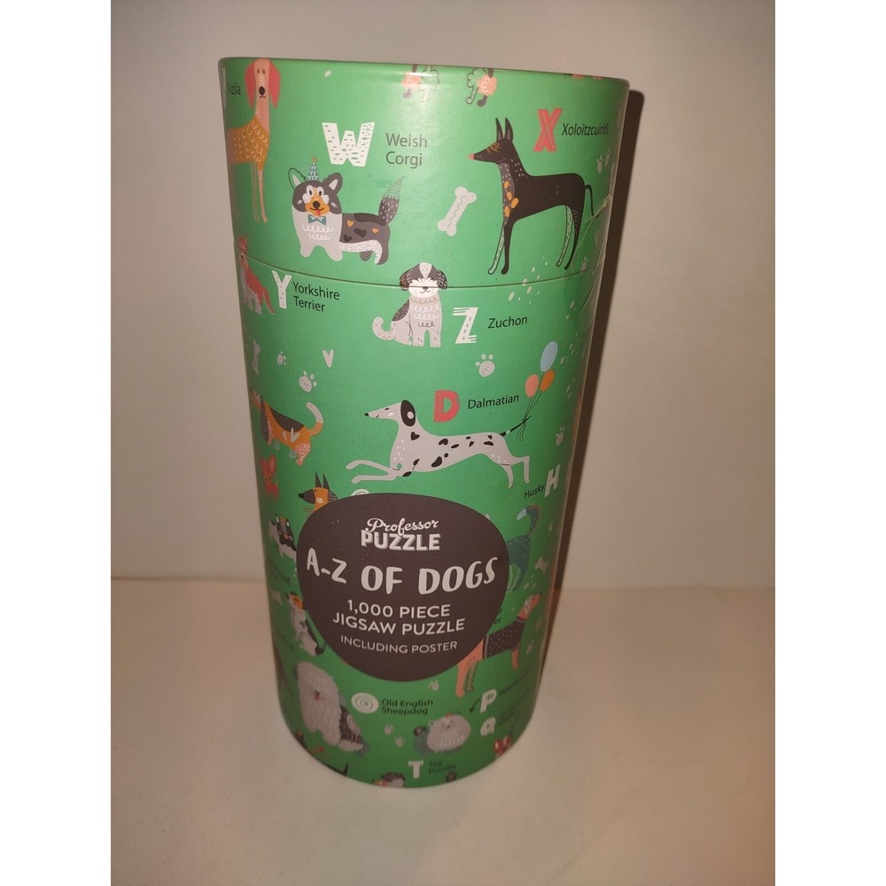 Professor Puzzle A-Z of Dogs 1000 Piece Jigsaw Puzzle with Poster NEW cartoon - Picture 4 of 6